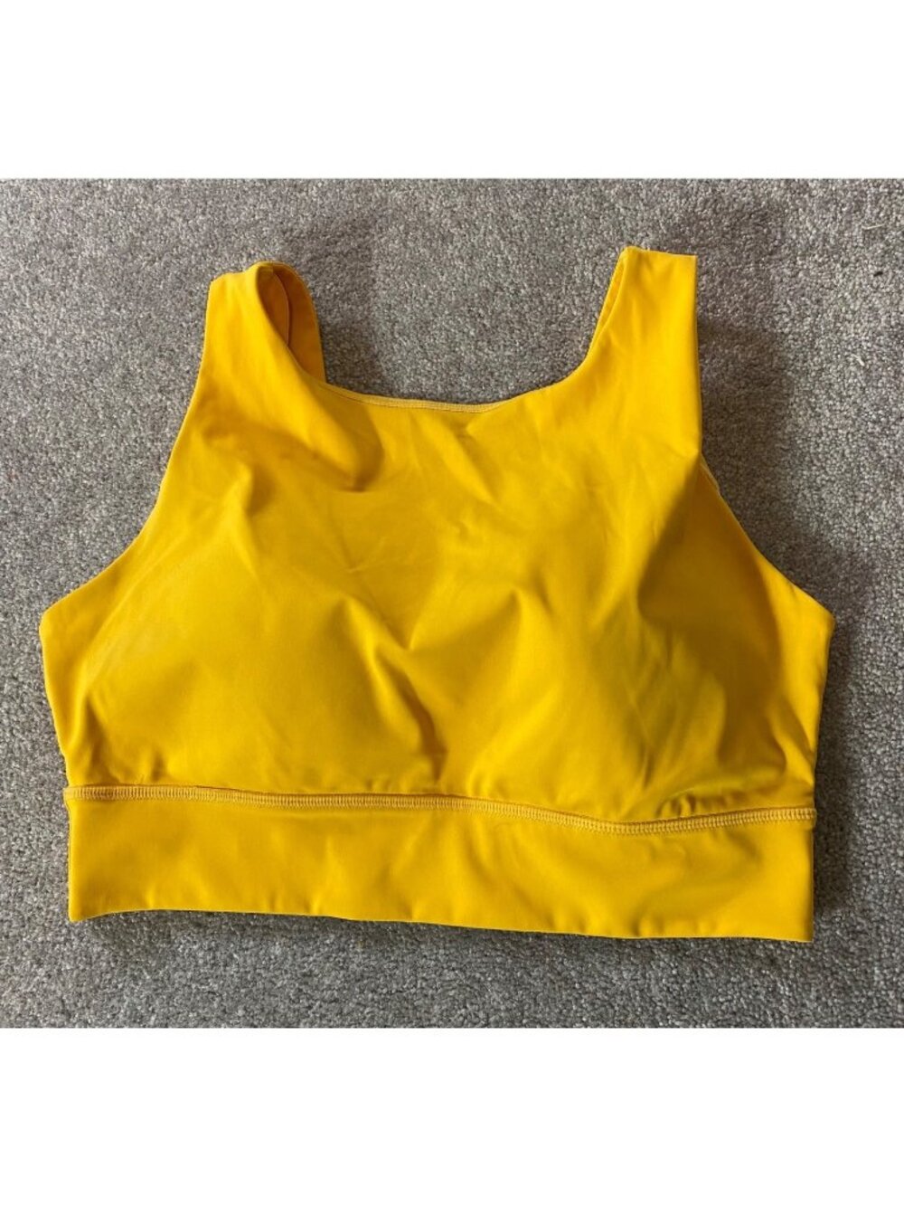 Lole Womens Yellow High-Neck Sports Bra Strappy Back Design Medium